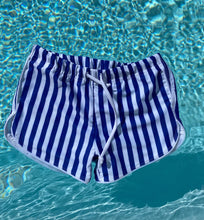 Charger l'image dans la galerie, Short de Bain anti-UV - Rayé Blanc/Bleu