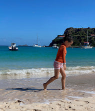 Charger l'image dans la galerie, Boxer de Bain anti-UV - Rayé Blanc/Rouille