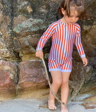 Charger l'image dans la galerie, Combinaison anti-UV - Rayé Blanc/Rouille