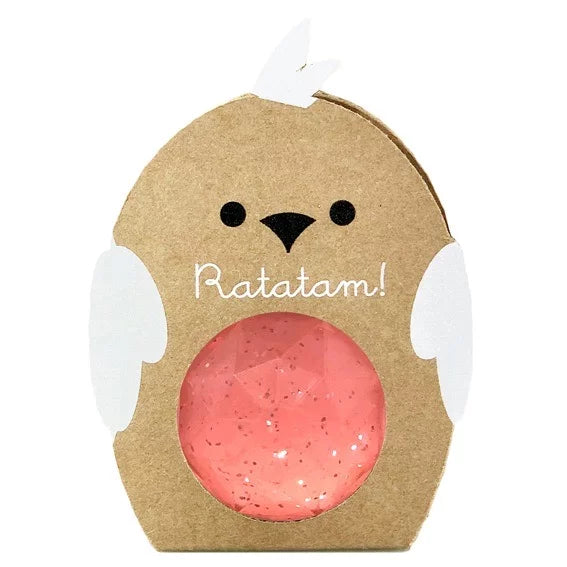 Balle rebondissante Oiseau - Paillettes Rose