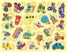 Charger l&#39;image dans la galerie, 300 gommettes de Transport en boîte métal
