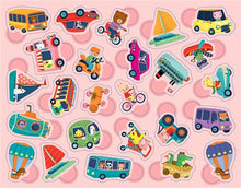 Charger l&#39;image dans la galerie, 300 gommettes de Transport en boîte métal
