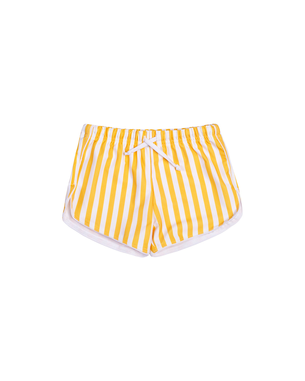Short de Bain anti-UV - Rayé Blanc/Jaune