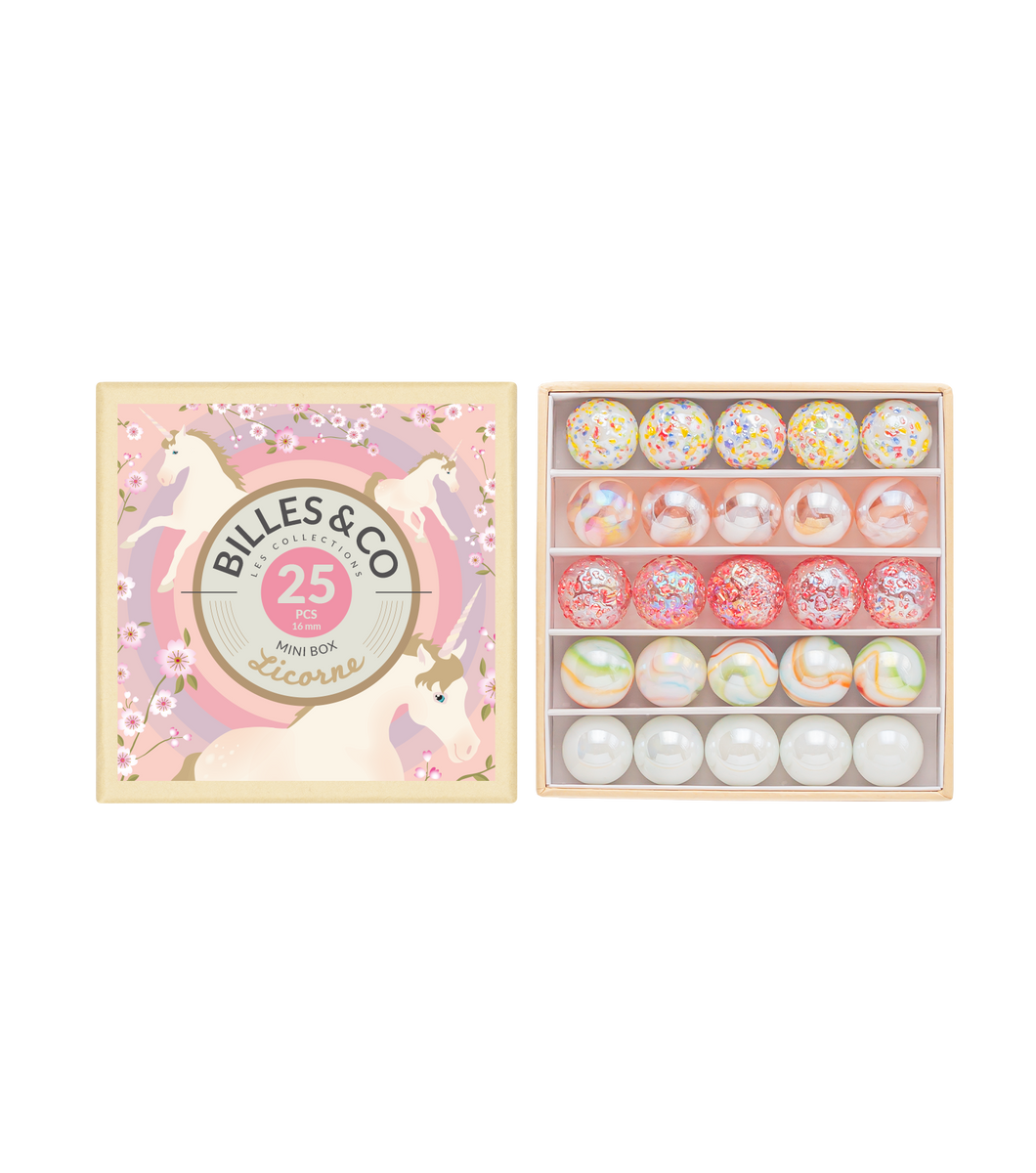 Coffret de 25 billes - Licorne