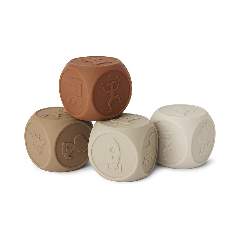 Lot de 4 dés en silicone Sana - Naturel