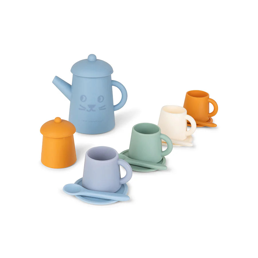 Service à thé en silicone - Bleu