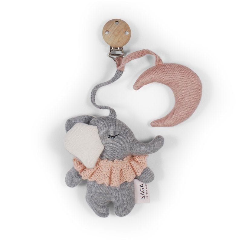 Jouet de poussette - Eléphant rose