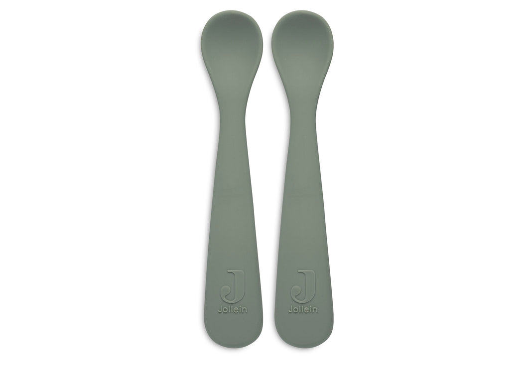 Lot de 2 cuillères en silicone - Ash Green