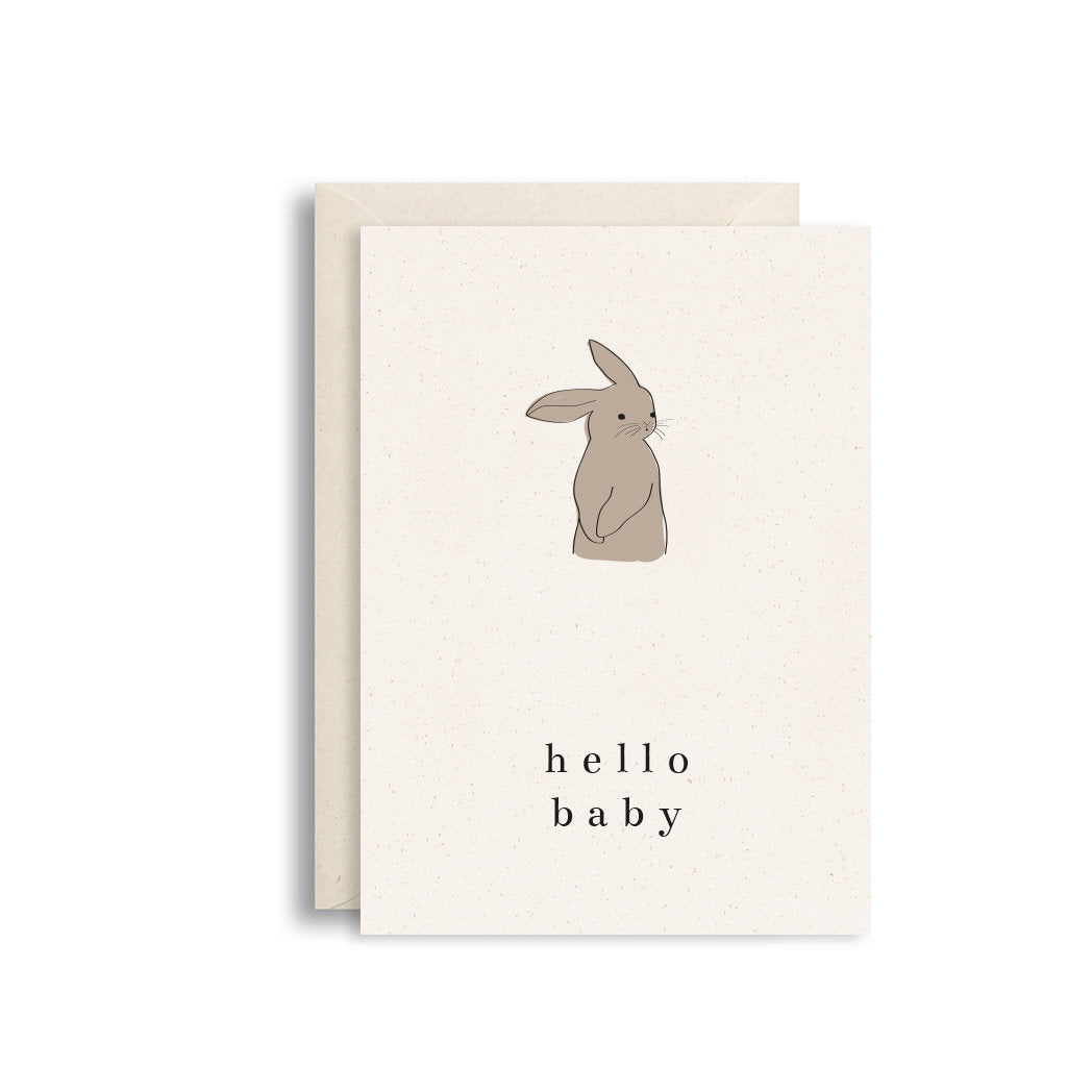 Carte Hello Baby Lapin