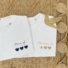 Charger l&#39;image dans la galerie, Tee-Shirt &quot; Maman de / Mum of &quot; Femme Blanc Modèle 1
