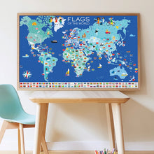 Charger l&#39;image dans la galerie, Poster Stickers - Drapeaux du Monde (7/12 ans)
