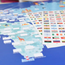 Charger l&#39;image dans la galerie, Poster Stickers - Drapeaux du Monde (7/12 ans)
