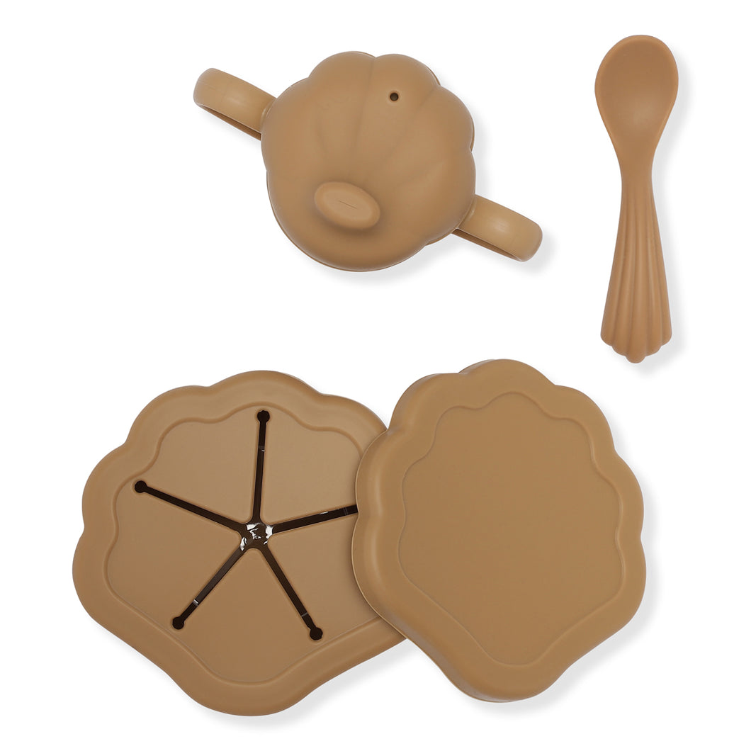 Set repas en silicone Almond