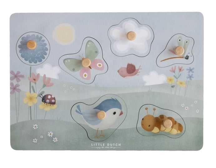 Puzzle Sensoriel en bois Flowers & Butterflies
