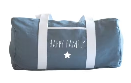 Sac Polochon Happy Family - Bleu